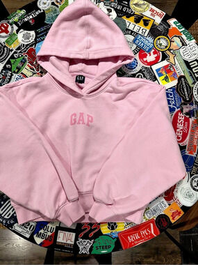 GAP Pink Cropped Hoodie